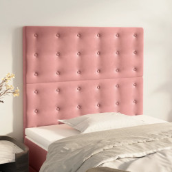 Cabeceira rosa 80x5x118/128 cm veludo
