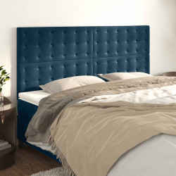Cabeceira azul escuro 200x5x118/128 cm veludo