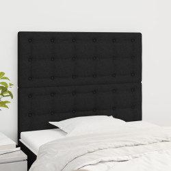 Cabeceira preta 100x5x118/128 cm tecido