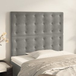 Cabeceira cinza claro 100x5x118/128 cm veludo
