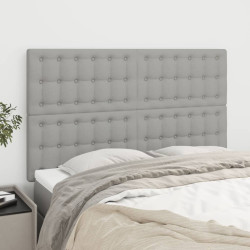 Cabeceira cinza claro 144x5x118/128 cm tecido