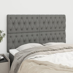 Cabeceira cinza escuro 160x7x118/128 cm tecido