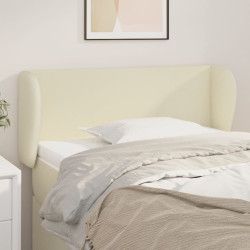 Cabeceira de cama c/ abas couro artificial 103x23x78/88cm creme