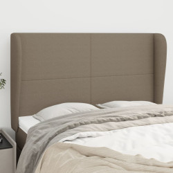 Cabeceira cama abas tecido 147x23x118/128 cm cinza-acastanhado