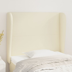 Cabeceira cama c/ abas couro artificial 103x23x118/128 cm creme