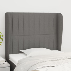 Cabeceira cama c/ abas tecido 83x23x118/128 cm cinzento-escuro