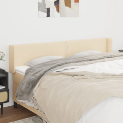 Cabeceira de cama c/ abas tecido 183x16x78/88 cm creme