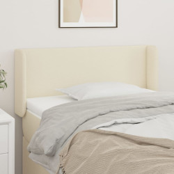 Cabeceira de cama c/ abas couro artificial 103x16x78/88cm creme