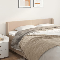 Cabeceira cama abas couro artificial 183x16x78/88 cm cappuccino