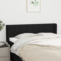 Cabeceira de cama c/ abas tecido 147x16x78/88 cm preto