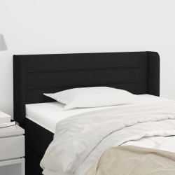 Cabeceira de cama c/ abas tecido 83x16x78/88 cm preto