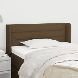 Cabeceira de cama c/ abas tecido 103x16x78/88cm castanho-escuro