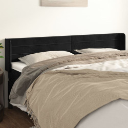 Cabeceira de cama c/ abas veludo 203x16x78/88 cm preto