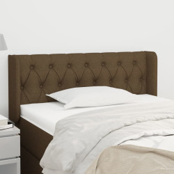 Cabeceira de cama c/ abas tecido 93x16x78/88 cm castanho-escuro