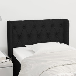 Cabeceira de cama c/ abas tecido 83x16x78/88 cm preto
