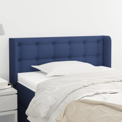 Cabeceira de cama c/ abas tecido 103x16x78/88 cm azul