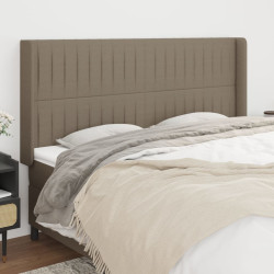 Cabeceira cama abas tecido 163x16x118/128 cm cinza-acastanhado