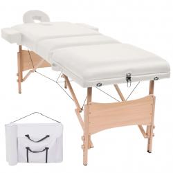 Mesa de massagem dobrável de 3 zonas 10 cm espessura branco - Imagen 1