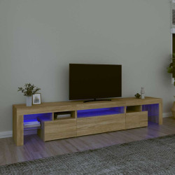 Móvel de TV com luzes LED 215x36,5x40 cm carvalho sonoma