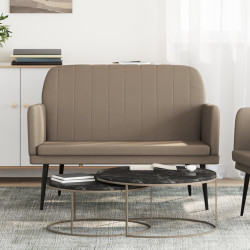 Banco 107x80x81 cm couro artificial cor cappuccino