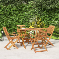 Conjunto de jantar p/ jardim 5 pcs madeira de acácia maciça