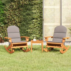 3 Pcs conjunto lounge de jardim adirondack acácia maciça