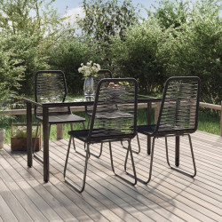 5 Pcs conjunto de jantar para jardim preto