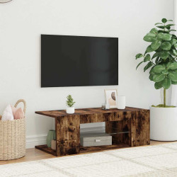 Móvel de TV com luzes LED 90x39x30 cm cor carvalho fumado