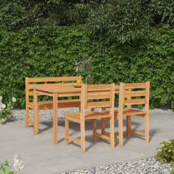 4 Pcs conjunto de jantar p/ jardim madeira de teca maciça
