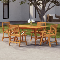 Conjunto de jantar p/ jardim 5 pcs madeira de acácia maciça