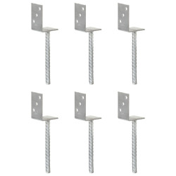 Âncoras de vedação 6 pcs 8x6x30 cm aço galvanizado prateado