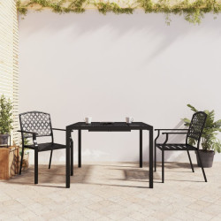 3 Pcs conjunto de jantar para jardim aço antracite