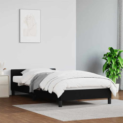 Estrutura cama c/ cabeceira sem colchão 100x200 cm preto