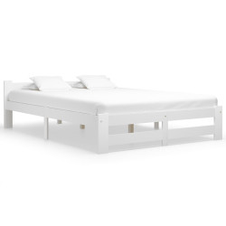 Estrutura de cama 120x200 cm pinho maciço branco
