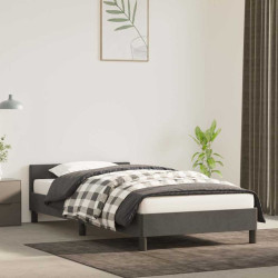 Estrutura de cama sem colchão 90x200 cm veludo cinzento-escuro