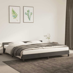 Estrutura de cama sem colchão 200x200 cm veludo cinzento-escuro