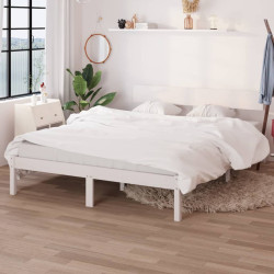 Estrutura cama pequena casal 120x190 cm pinho maciço branco