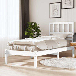 Cama sem colchão 75x190 cm madeira de pinho maciça branco