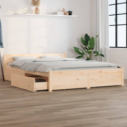 Estrutura de cama com gavetas 150x200 cm tamanho king