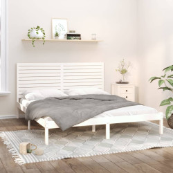 Estrutura de cama super king pinho maciço 180x200 cm branco