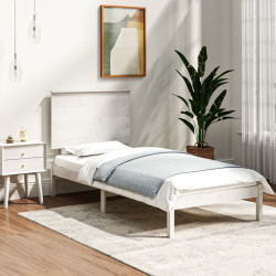 Cama sem colchão 100x200 cm madeira de pinho maciça branco