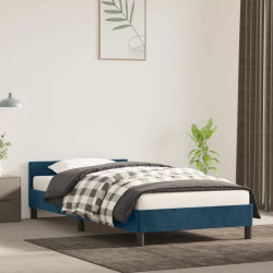 Estrutura de cama sem colchão 100x200 cm veludo azul-escuro
