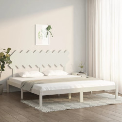 Estrutura de cama super king 180x200 cm madeira maciça branco