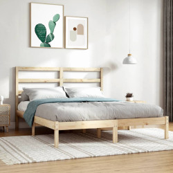Estrutura de cama casal 135x190 cm madeira maciça