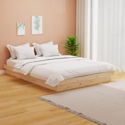 Estrutura de cama 140x190 cm madeira maciça