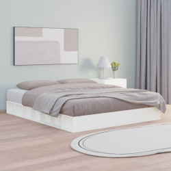 Estrutura de cama 200x200 cm pinho maciço branco