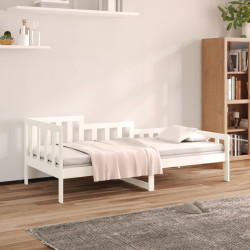 Sofá-cama sem colchão 90x200 cm madeira de pinho maciça branco