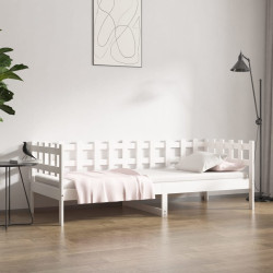 Sofá-cama sem colchão 80x200 cm madeira de pinho maciça branco