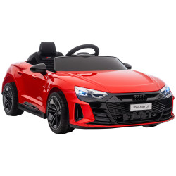 Carro elétrico audi rs e-tron gt 12v com 2 motores controlo remoto faróis LED buzina música USB 3-5km/h 103x58x41 cm vermelho