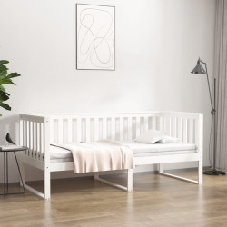 Sofá-cama sem colchão 90x190 cm madeira de pinho maciça branco